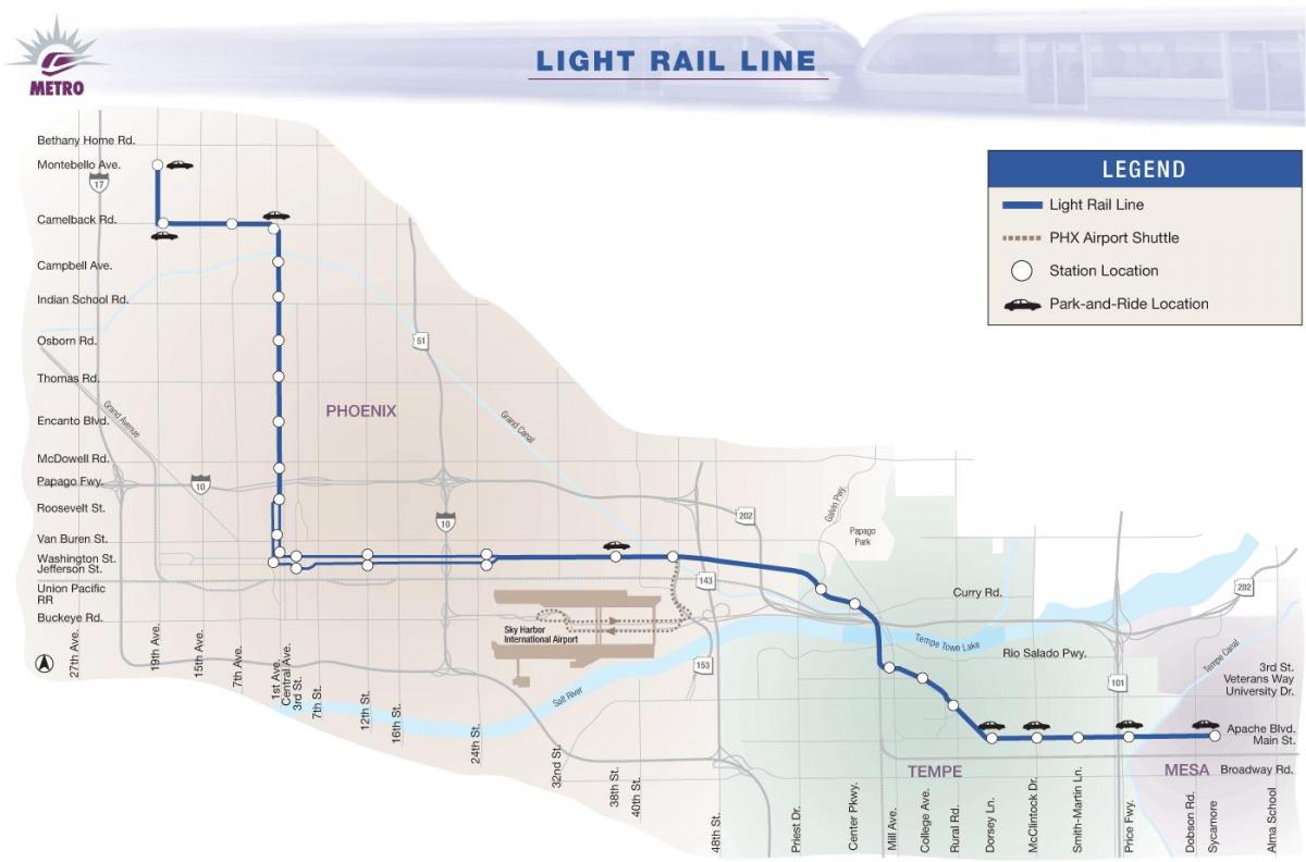 Phoenix light rail carte 2016