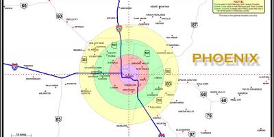 Carte de la région de Phoenix
