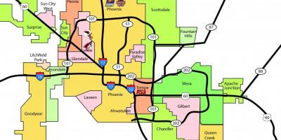Phoenix metro carte de la région