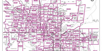 La ville de Phoenix zip code map