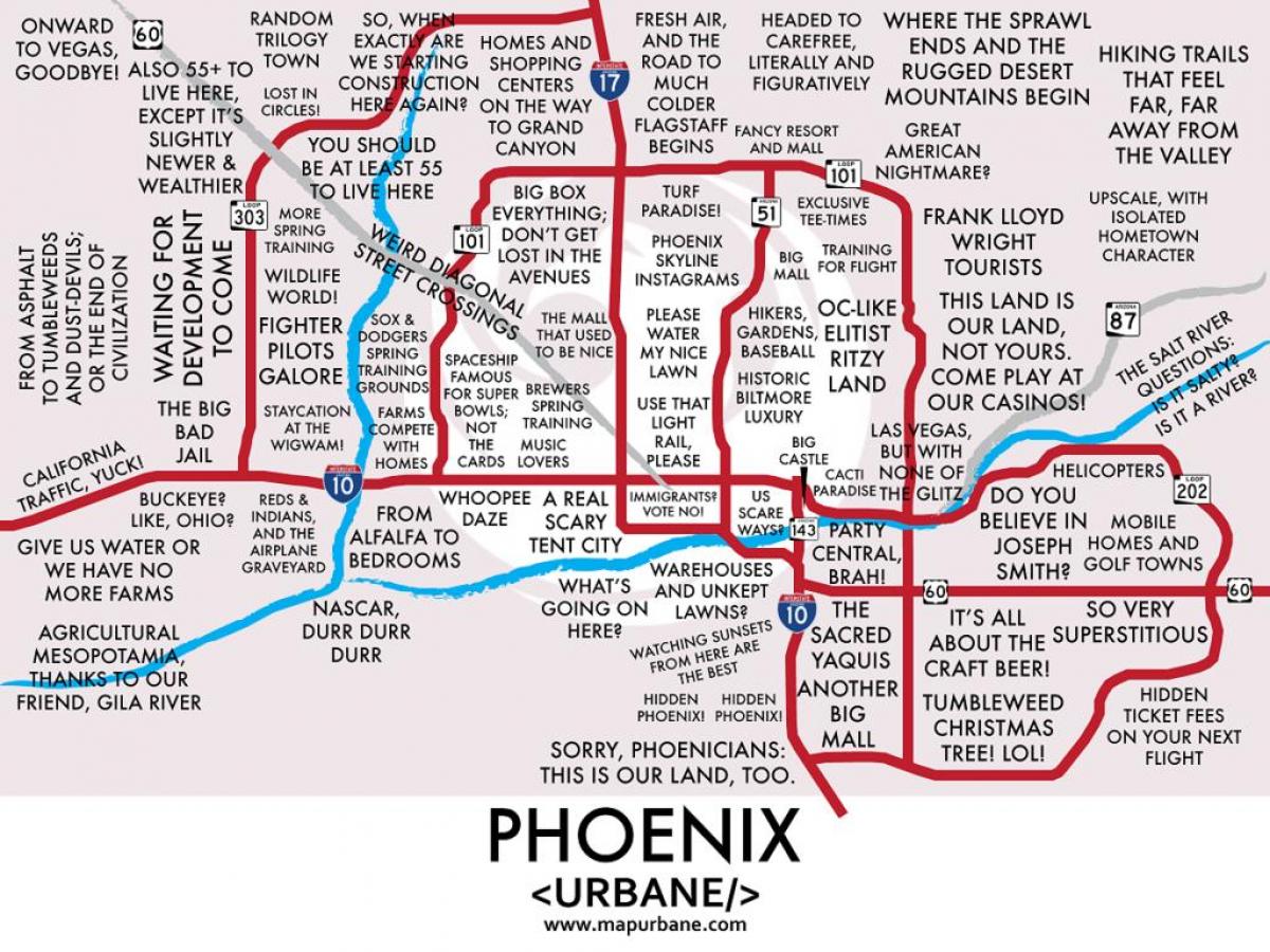 Phoenix quartiers de la carte