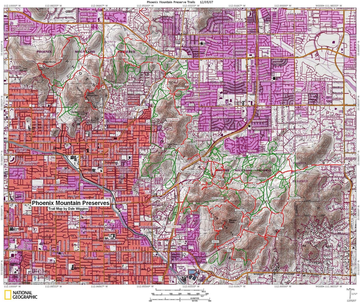 Les montagnes de Phoenix carte