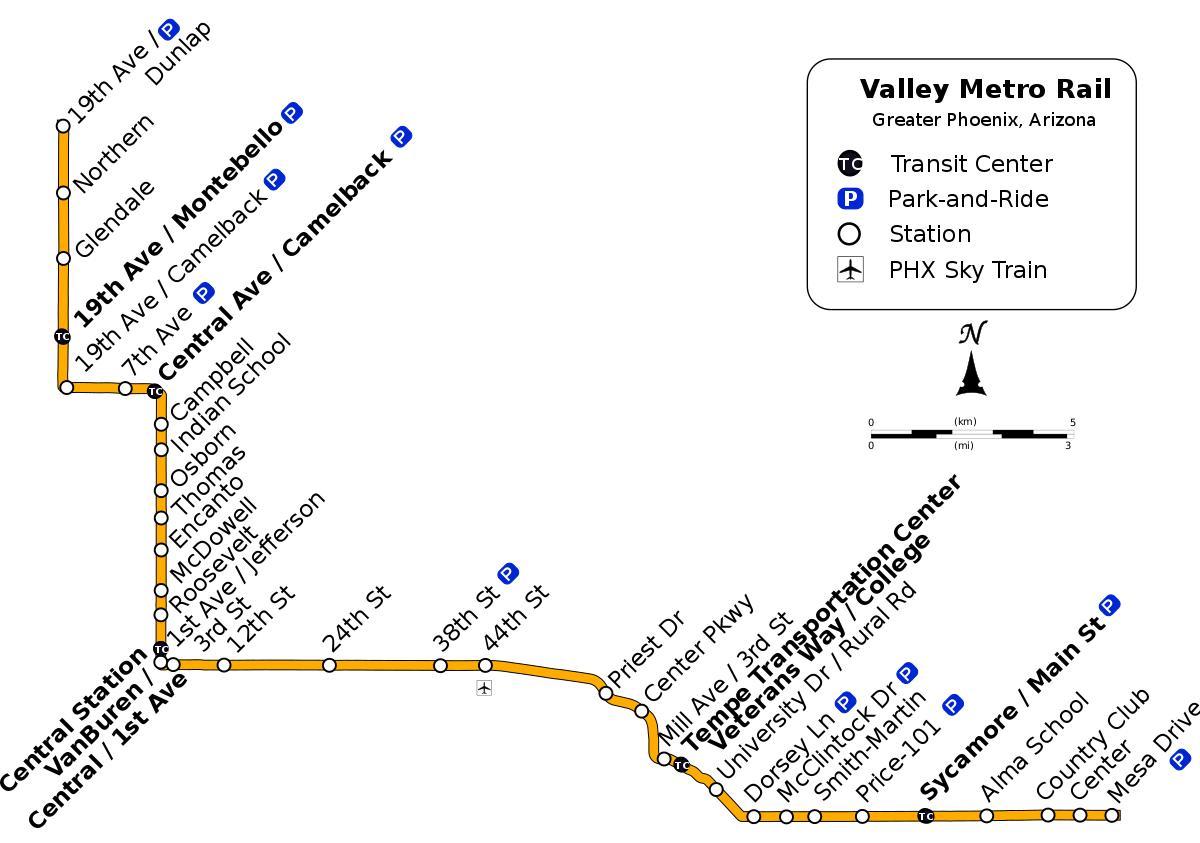 La vallée de métro, de bus la carte de l'itinéraire